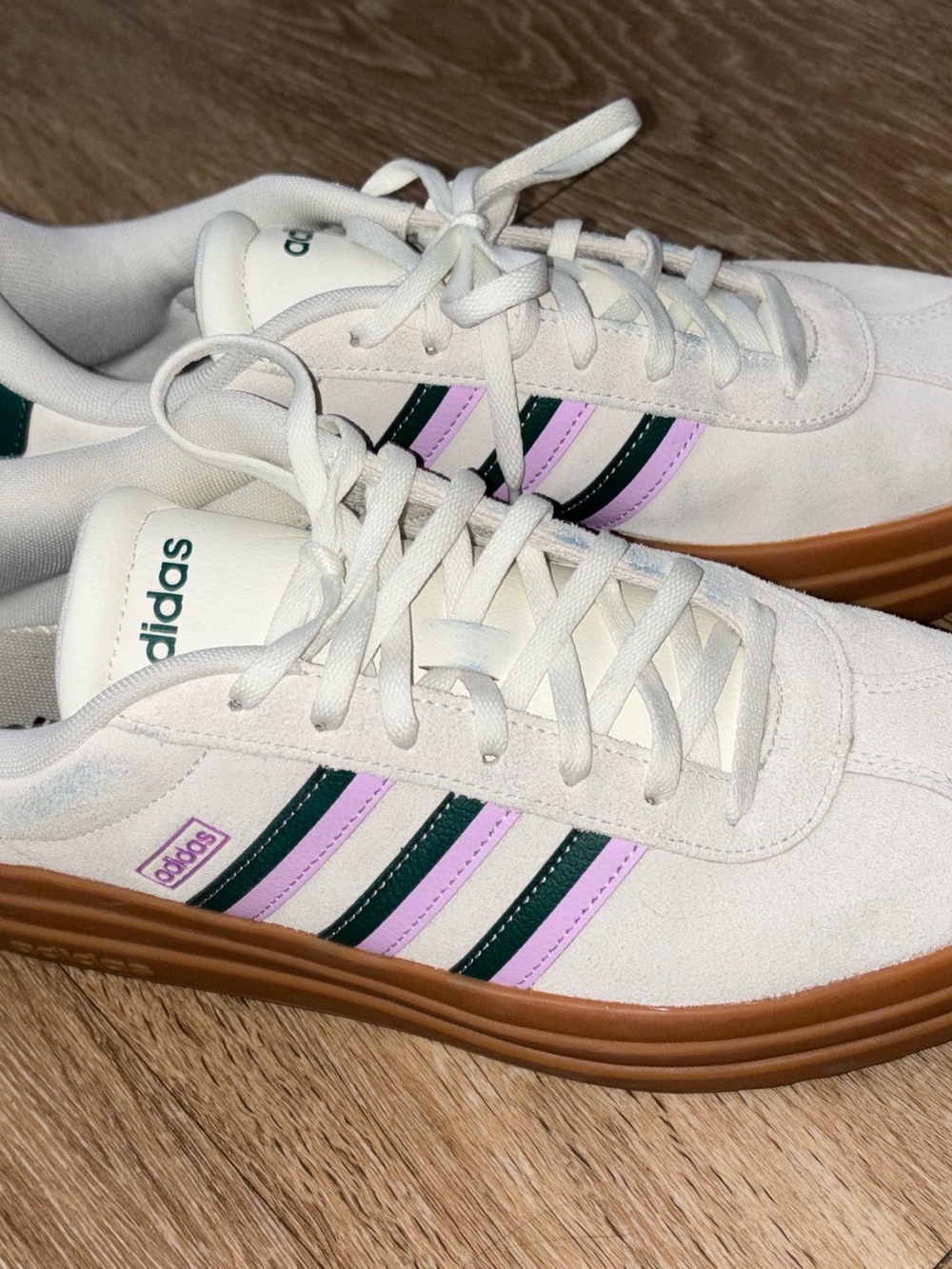 adidas VL Court Bold Platform Green Lilac Size worn once c9